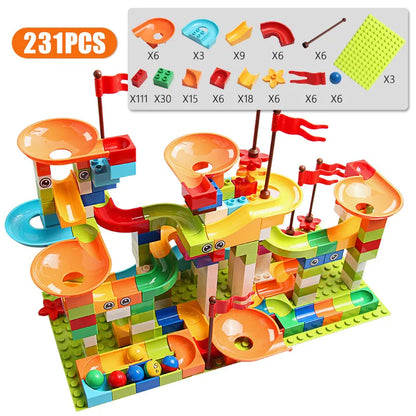 Exciting 77-308 PCS Marble Run Building Blocks for Kids | Educational & Creative Fun - Joy Gift