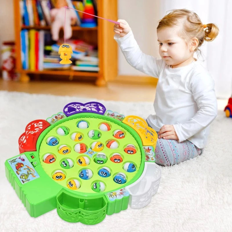 Electric Rotating Kids Fishing Game - Musical Fish Plate Set for Outdoor Fun - Joy Gift