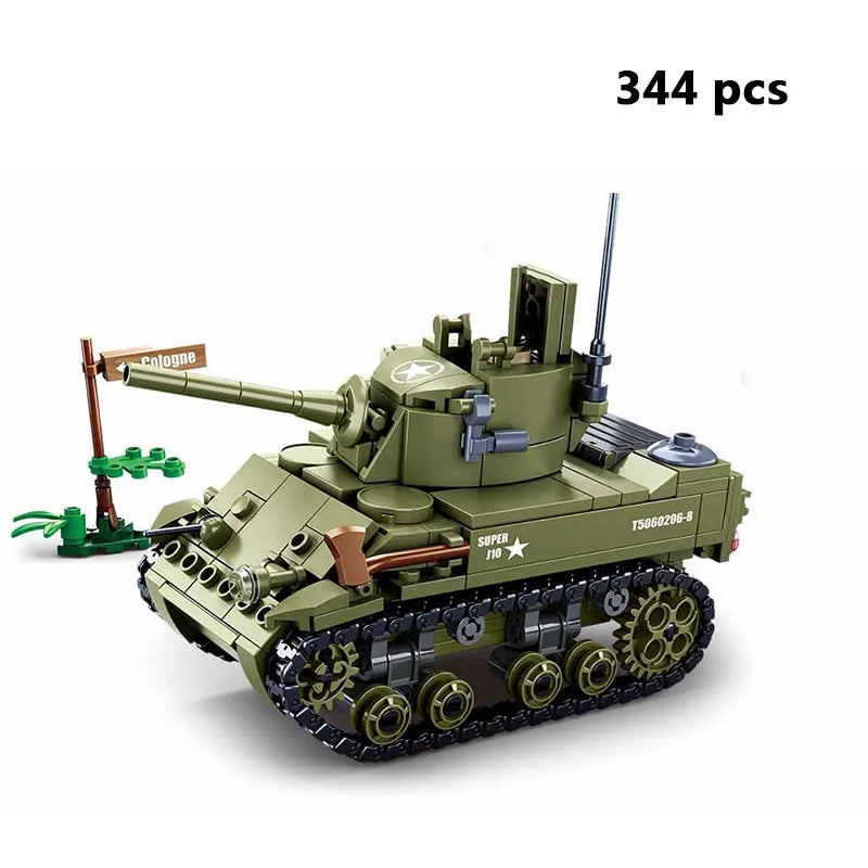 Military Model Building Blocks Set | Airplane, Tank, and Armored Car for Kids - Joy Gift