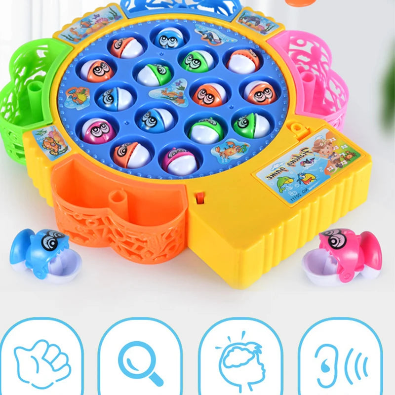 Electric Rotating Kids Fishing Game - Musical Fish Plate Set for Outdoor Fun - Joy Gift