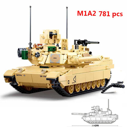 Military Model Building Blocks Set | Airplane, Tank, and Armored Car for Kids - Joy Gift