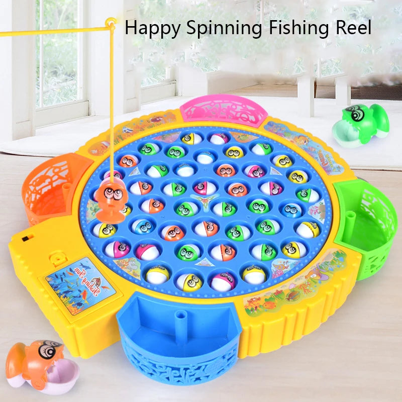 Electric Rotating Kids Fishing Game - Musical Fish Plate Set for Outdoor Fun - Joy Gift