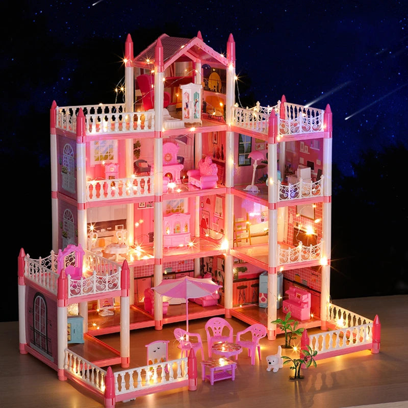 DIY 3D Miniature Dollhouse with LED Lights - Princess Castle Villa Play House - Perfect Birthday Gift for Girls - Joy Gift