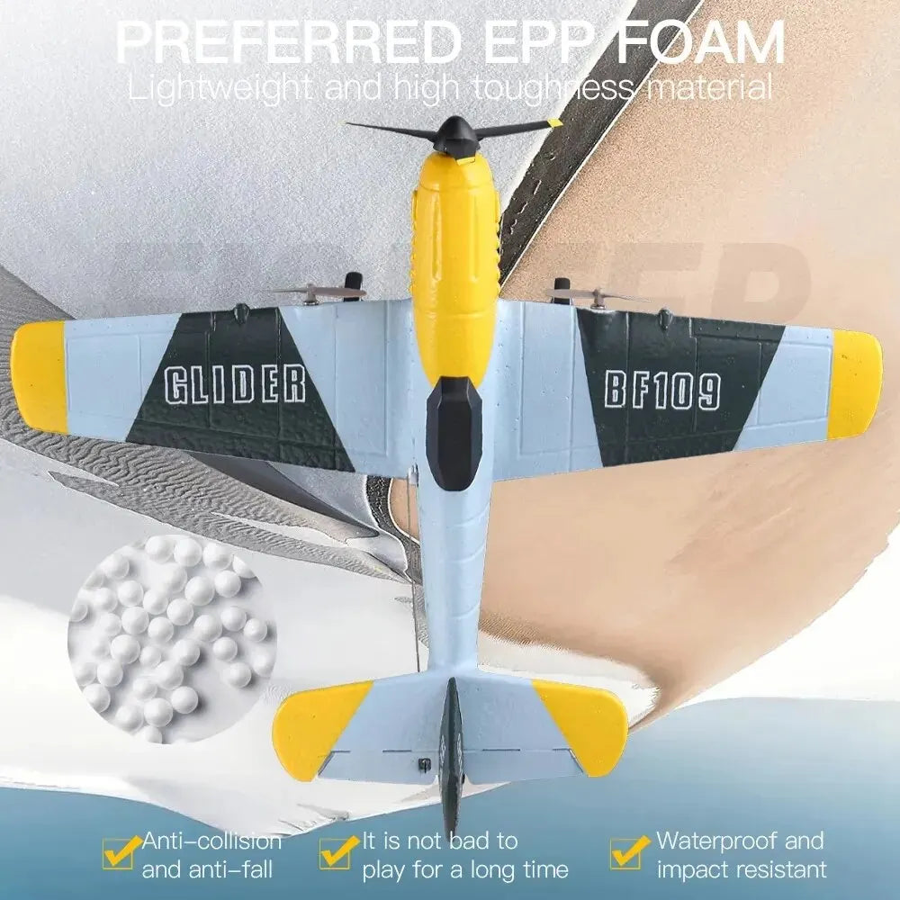 High-Performance BF109 RC Plane - 2.4G 3CH EPP Foam Remote Control Warbird - Joy Gift