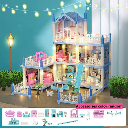 DIY 3D Miniature Dollhouse with LED Lights - Princess Castle Villa Play House - Perfect Birthday Gift for Girls - Joy Gift