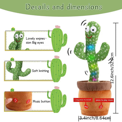 Dancing Cactus Talking Baby Toy - Sings 120 Songs, Records, and Repeats What You Say - USB Rechargeable Gift for Kids - Joy Gift