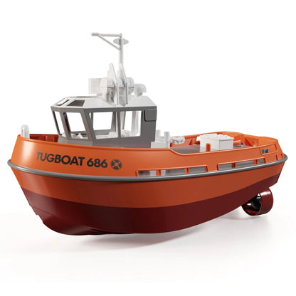 Powerful Dual Motor RC Tugboat 1/72 Scale – 686 Model Wireless Remote Control Shipboat for Boys – 2.4G Electric Tugboat with 50M Range - Joy Gift