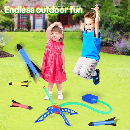 Exciting Outdoor Foam Rocket Launcher Toy for Kids - Dueling Stomp Launch Pad, STEAM Gift for Boys and Girls - Joy Gift