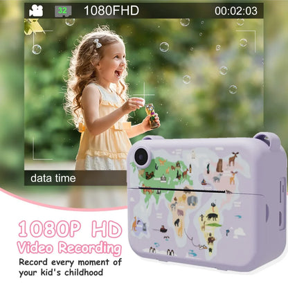 Digital Kids Instant Print Camera – 1080P HD Video, Music, Mini Thermal Printer, Educational Birthday Gift - Joy Gift