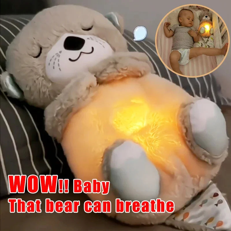 Breathing Luminescence Sleep Song Cute Soothing Bear - Soothing Music Doll for Baby Sleep - Joy Gift