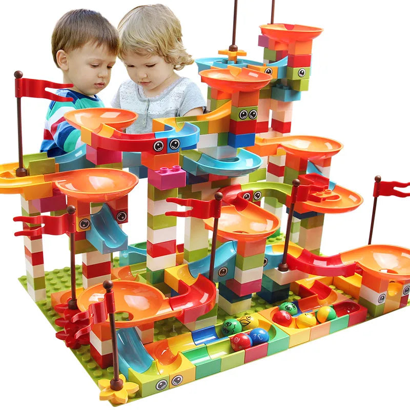 Exciting 77-308 PCS Marble Run Building Blocks for Kids | Educational & Creative Fun - Joy Gift