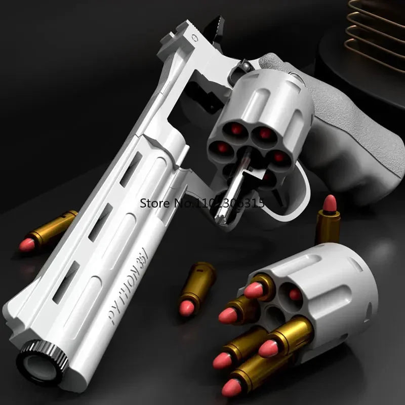 ZP5 357 Revolver Mechanical Automatic Launcher - Continuous Firing Soft Dart Bullet Toy Gun - Joy Gift