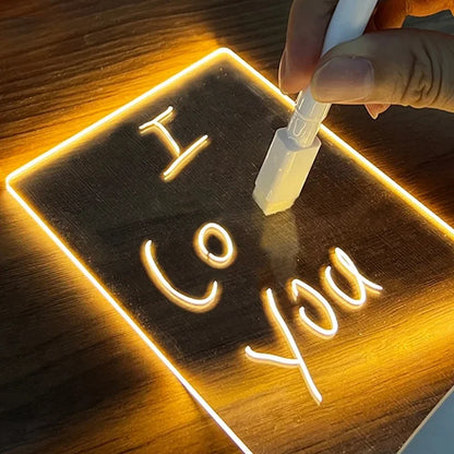 LED Night Light Note Board Message Board with Pen - USB Powered Decor Lamp, Perfect Gift for Children and Girlfriend - Joy Gift