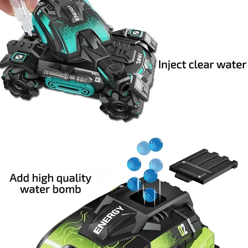 RC Car Children Toys, 4WD Remote Control Tank with Lighting, Spray Sound Effects, and Water Bombs - Perfect Kids Gift Set - Joy Gift