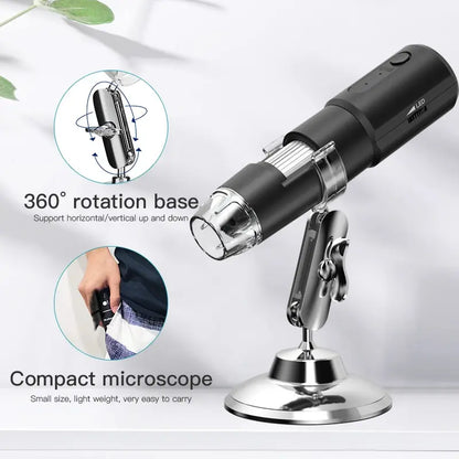 WiFi Digital Microscope 50X-1600X Magnification - Handheld Microscope with Adjustable Stand - Compatible with iOS & Android - Perfect Gift for Kids - Joy Gift