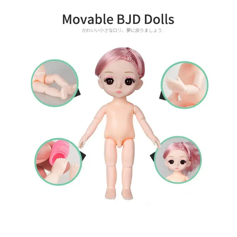 8pcs BJD Jointed Fashion Dolls with Clothes | Perfect Birthday Gift for Girls - Joy Gift