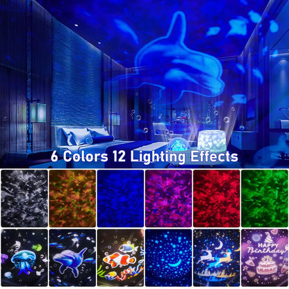 Enchanting Constellation Galactic Projection Lamp | 360 Degree Rotating Ocean Starry Night Light for Kids - Joy Gift