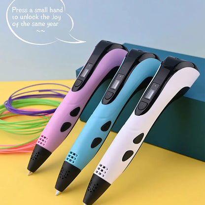 Innovative 3D Printing Pen Set for Children with Power Adapter, PLA Filament, and Travel Case - Perfect Birthday Gift for Kids - Joy Gift