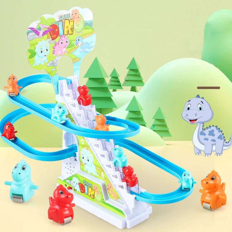 Electric Duck Track Rail Racing Toy – LED Lights, Musical Slide, Educational Baby Toy - Joy Gift