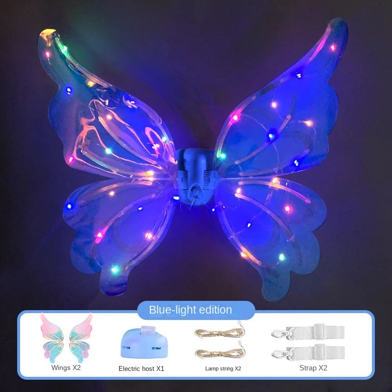 Glowing Fairy Wings for Girls - Adjustable Butterfly Angel Wings for Dress-Up and Party Decorations - Joy Gift