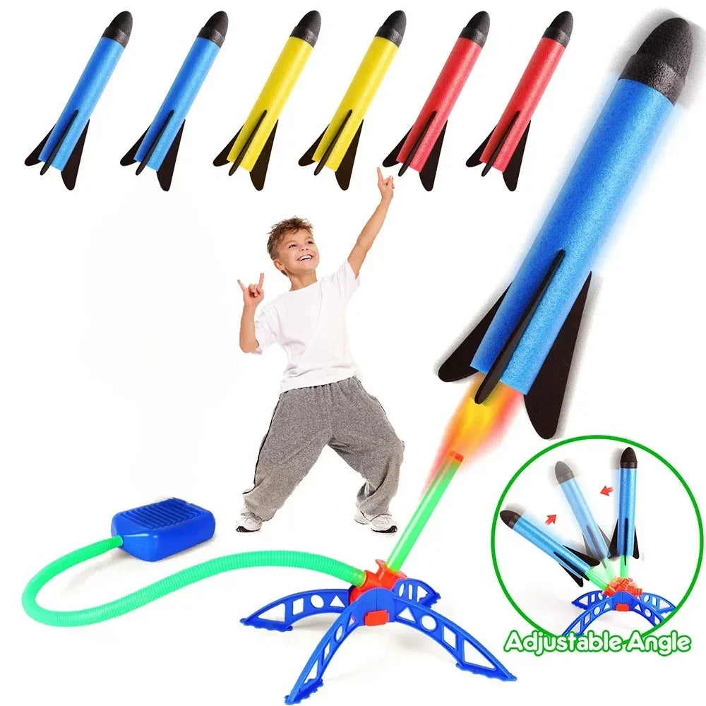 Exciting Outdoor Foam Rocket Launcher Toy for Kids - Dueling Stomp Launch Pad, STEAM Gift for Boys and Girls - Joy Gift