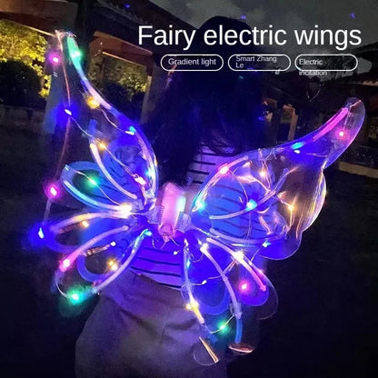 Glowing Fairy Wings for Girls - Adjustable Butterfly Angel Wings for Dress-Up and Party Decorations - Joy Gift