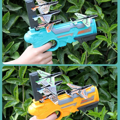 Exciting Airplane Launcher Bubble Catapult Toy with 6 Small Planes for Kids - Joy Gift