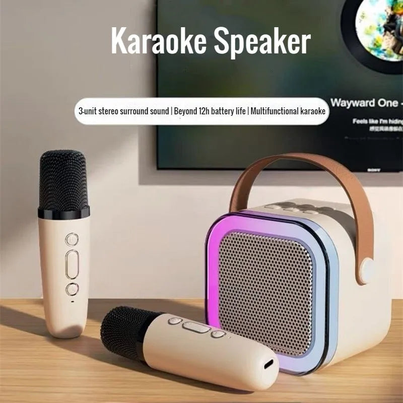 K12 Portable Karaoke Machine with Bluetooth 5.3 - PA Speaker System with Wireless Microphones - Joy Gift