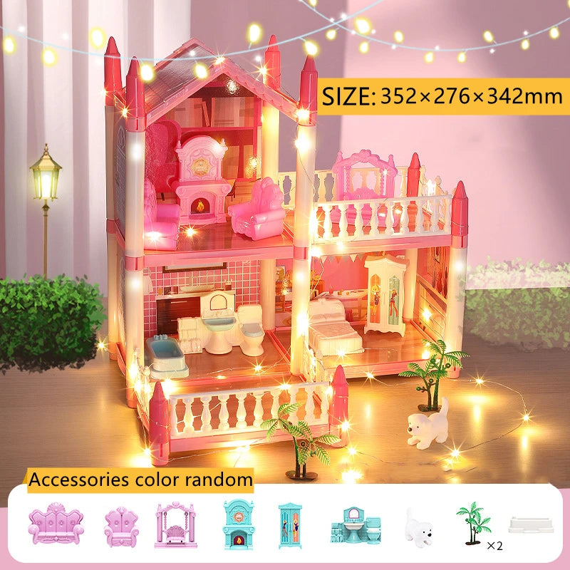 DIY 3D Miniature Dollhouse with LED Lights - Princess Castle Villa Play House - Perfect Birthday Gift for Girls - Joy Gift