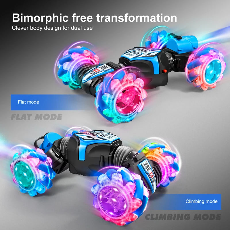 Newest RC Stunt Car - 2.4G Remote Control, LED Rotation, Gesture Sensor - Gift Toy for Kids Boys - Joy Gift