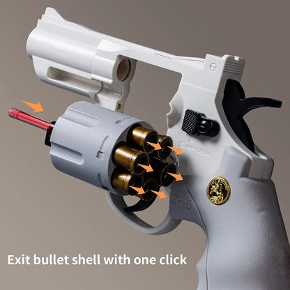 ZP5 357 Revolver Mechanical Automatic Launcher - Continuous Firing Soft Dart Bullet Toy Gun - Joy Gift