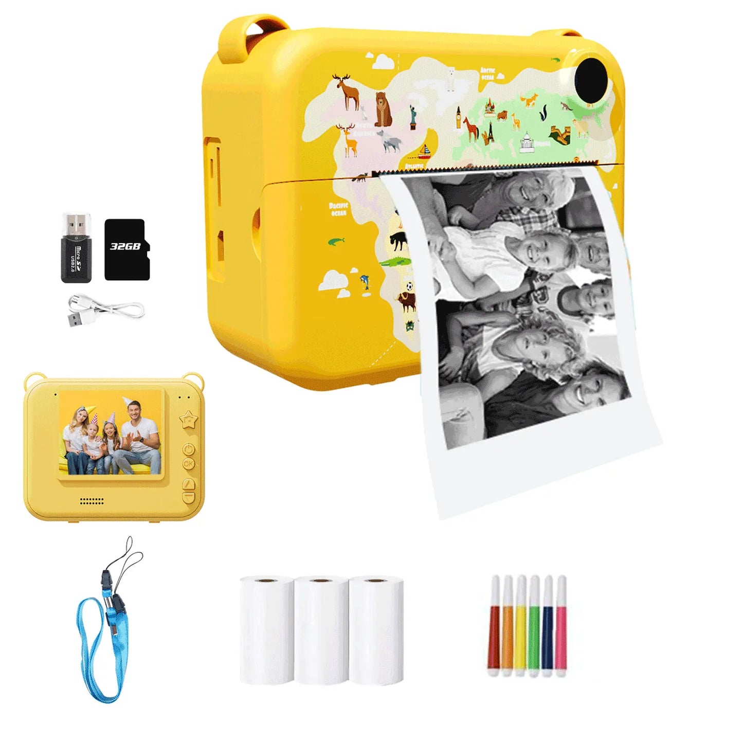 Digital Kids Instant Print Camera – 1080P HD Video, Music, Mini Thermal Printer, Educational Birthday Gift - Joy Gift