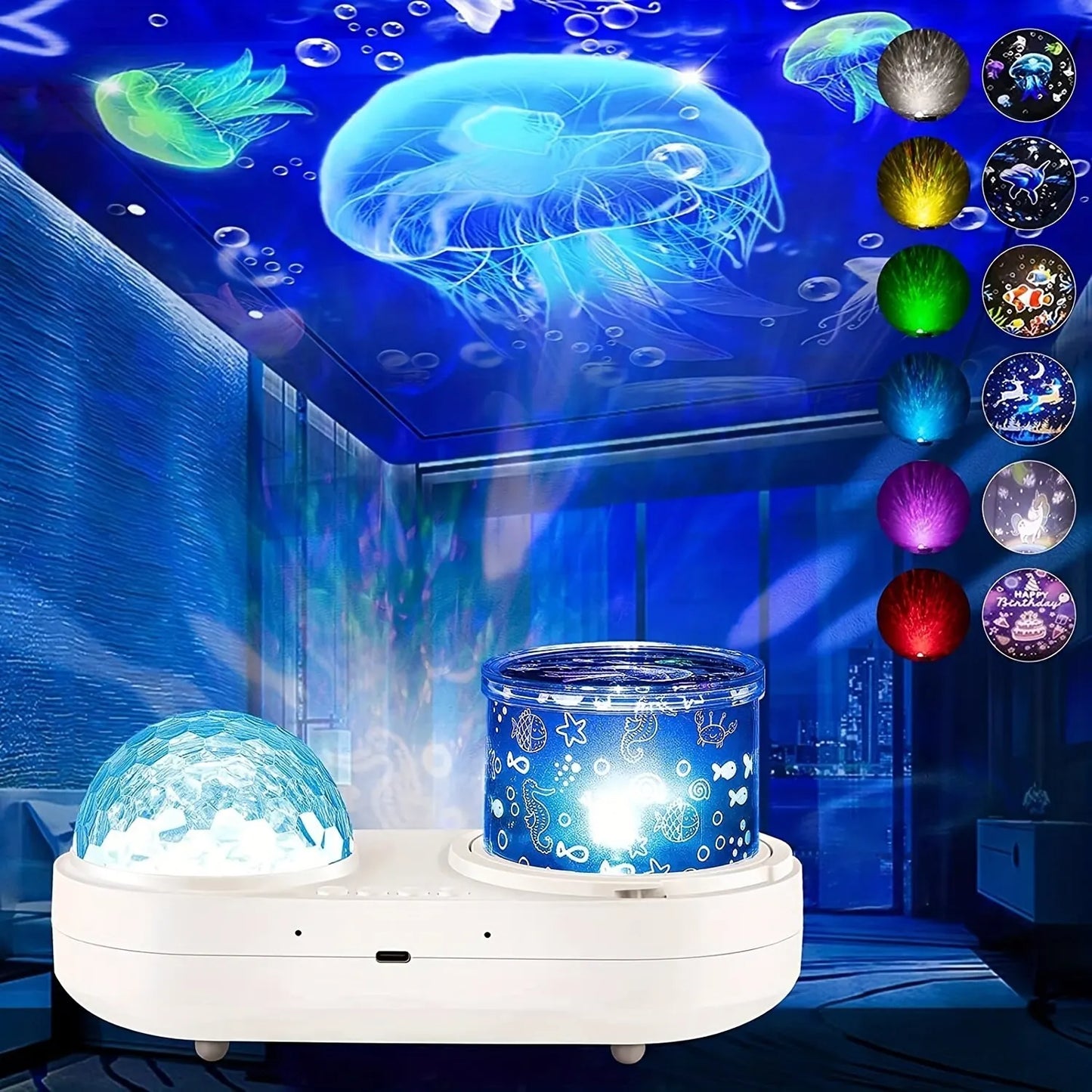 Enchanting Constellation Galactic Projection Lamp | 360 Degree Rotating Ocean Starry Night Light for Kids - Joy Gift