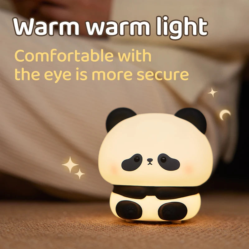 Panda LED Night Light - Cute Silicone USB Rechargeable Touch Lamp for Bedroom, Timer Night Lamp for Children, Decorative Children's Gift - Joy Gift