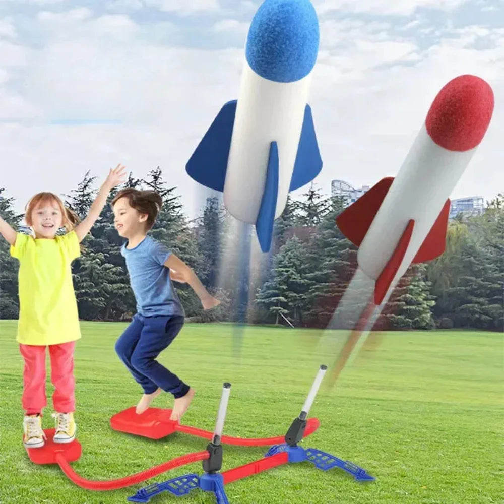 Exciting Outdoor Foam Rocket Launcher Toy for Kids - Dueling Stomp Launch Pad, STEAM Gift for Boys and Girls - Joy Gift