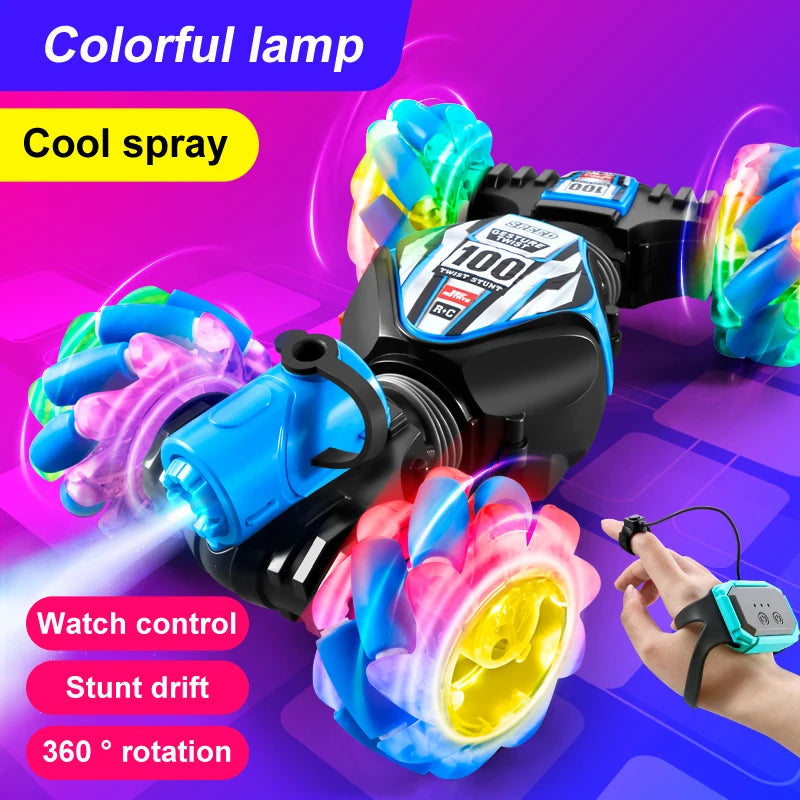 Newest RC Stunt Car - 2.4G Remote Control, LED Rotation, Gesture Sensor - Gift Toy for Kids Boys - Joy Gift