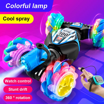 Newest RC Stunt Car - 2.4G Remote Control, LED Rotation, Gesture Sensor - Gift Toy for Kids Boys - Joy Gift