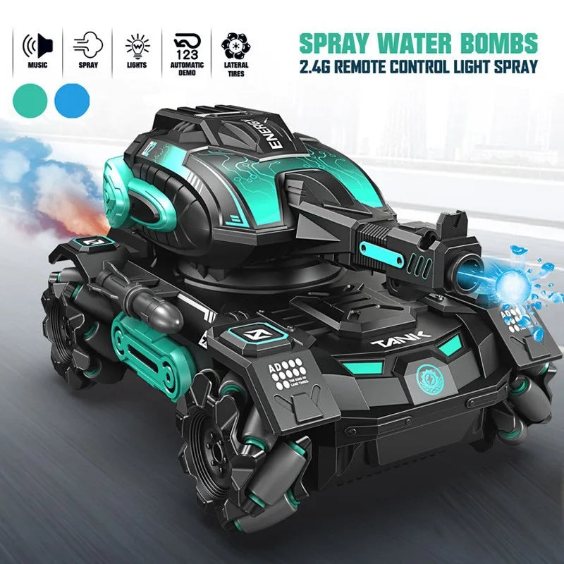 RC Car Children Toys, 4WD Remote Control Tank with Lighting, Spray Sound Effects, and Water Bombs - Perfect Kids Gift Set - Joy Gift