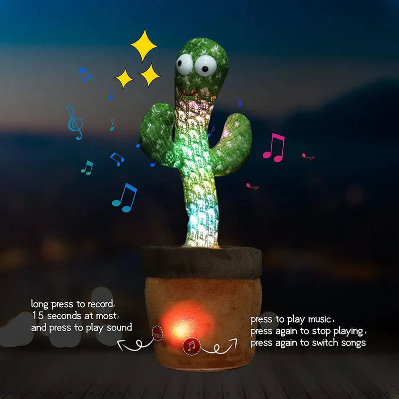 Dancing Cactus Talking Baby Toy - Sings 120 Songs, Records, and Repeats What You Say - USB Rechargeable Gift for Kids - Joy Gift