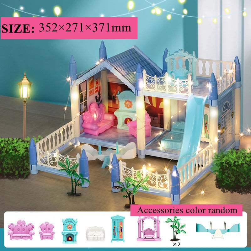 DIY 3D Miniature Dollhouse with LED Lights - Princess Castle Villa Play House - Perfect Birthday Gift for Girls - Joy Gift