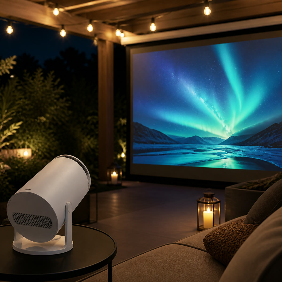 Joy Gift Studio - Projection setup illustrating the compact form factor.